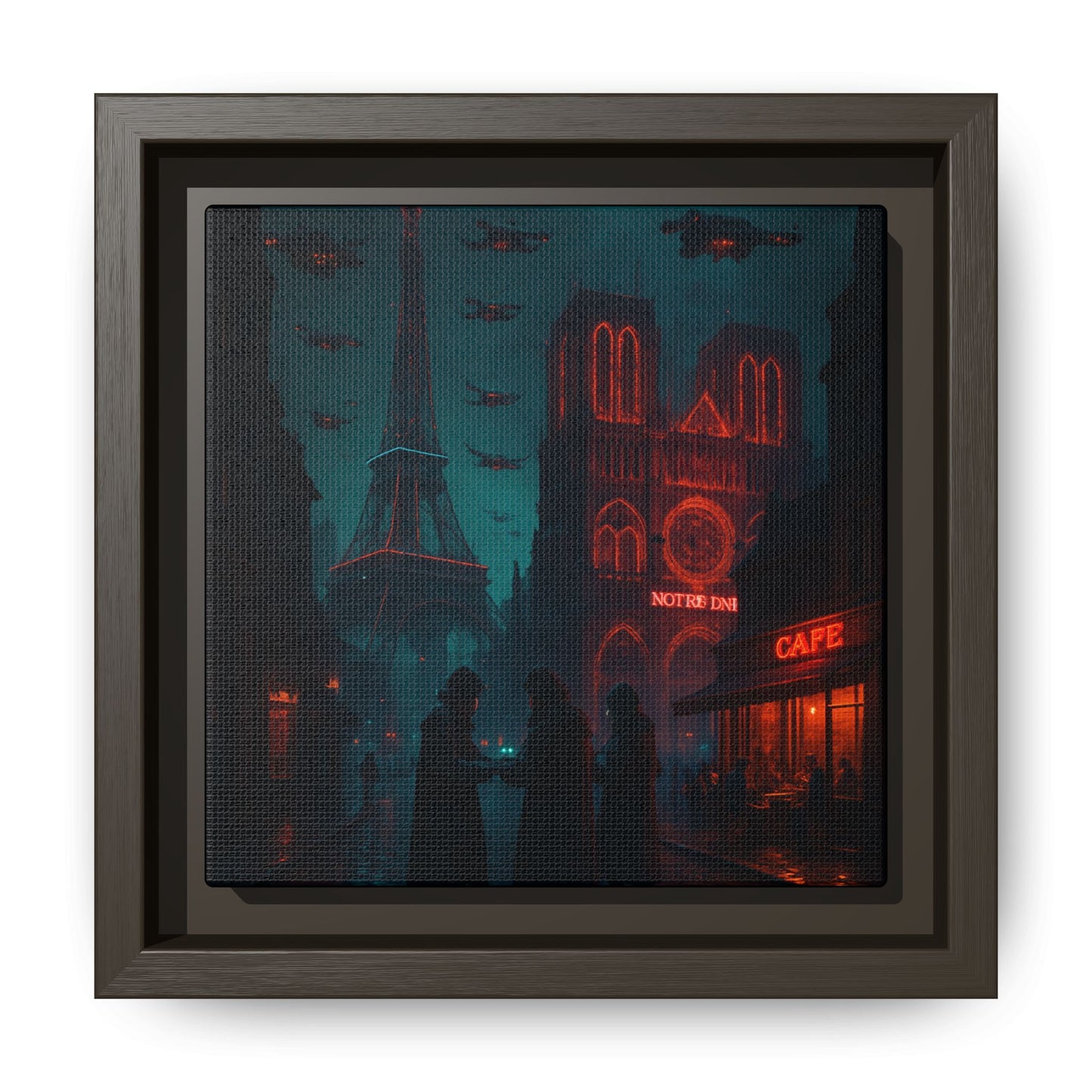 Neon Paris Dream Framed Matte Canvas