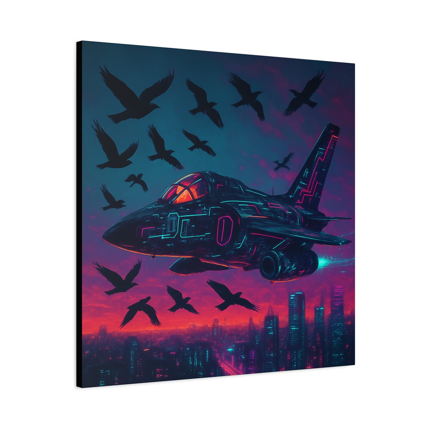 Neon Jet Flight Matte Canvas