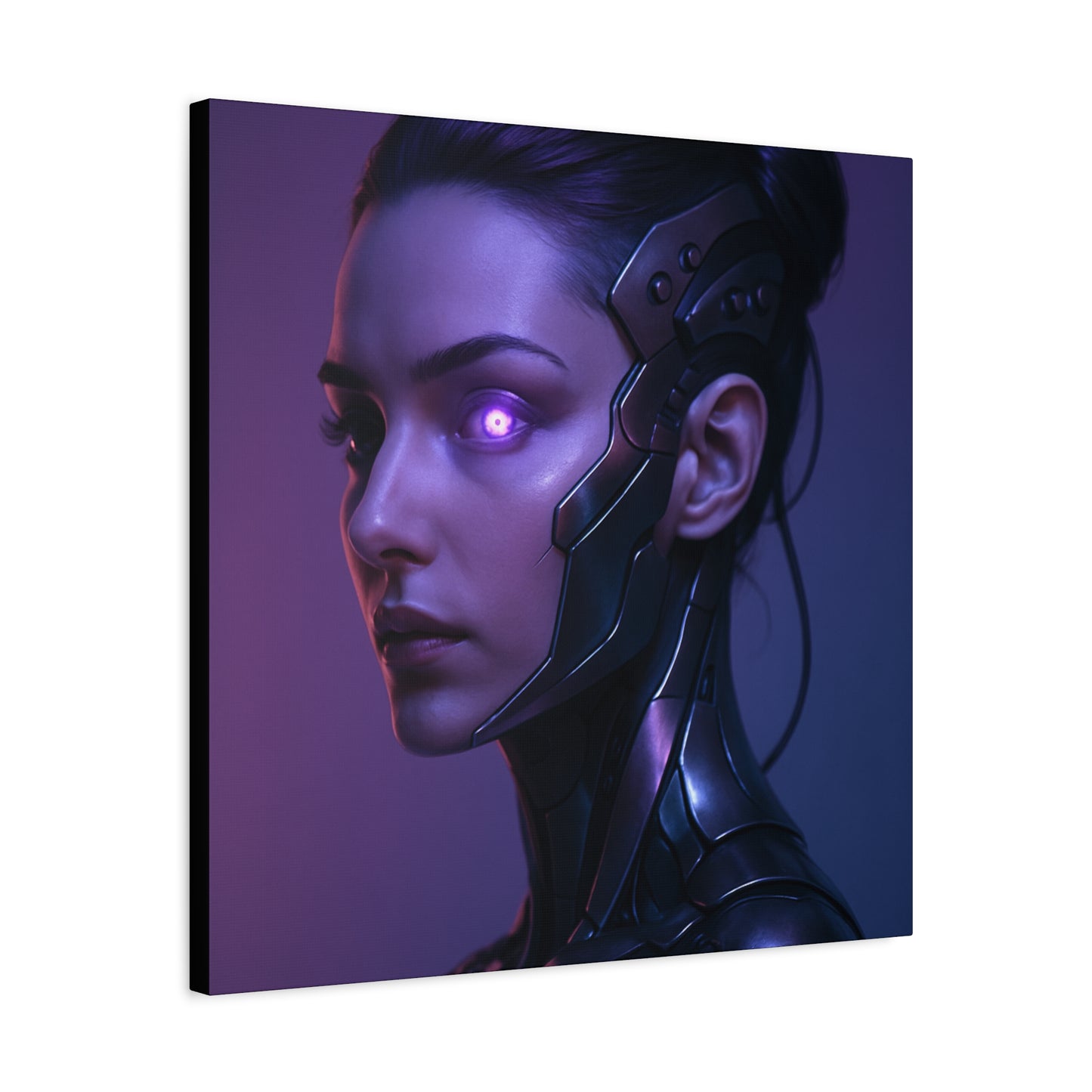 Futuristic Female Cyborg Matte Canvas