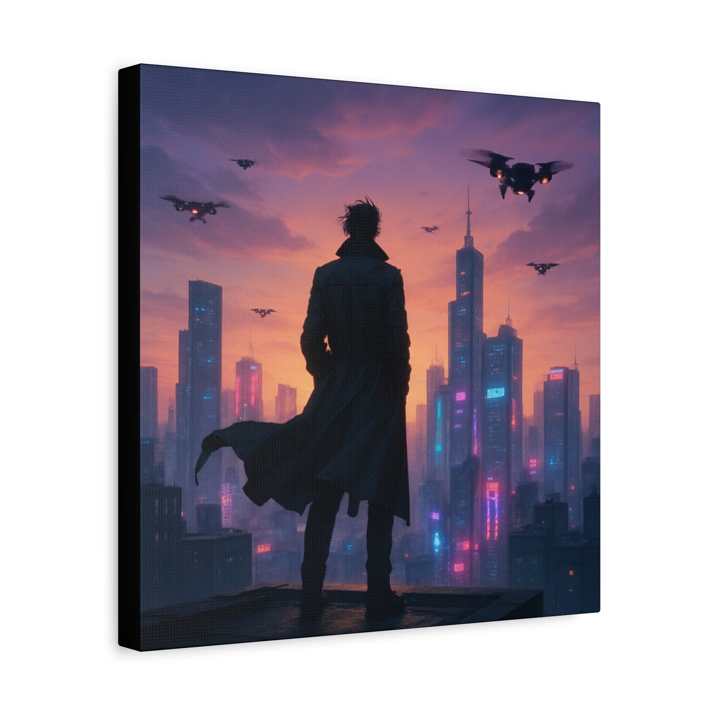 Future Skyline Sentinel Matte Canvas