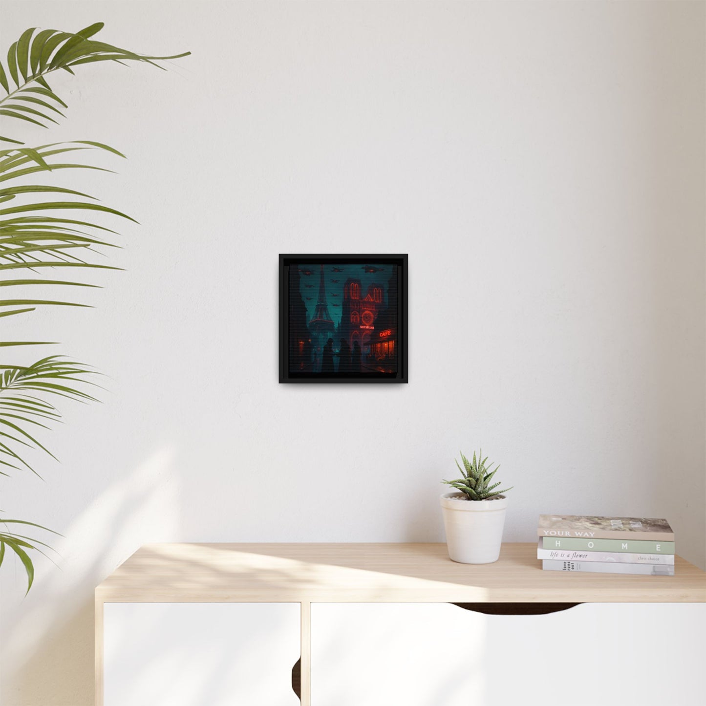 Neon Paris Dream Framed Matte Canvas