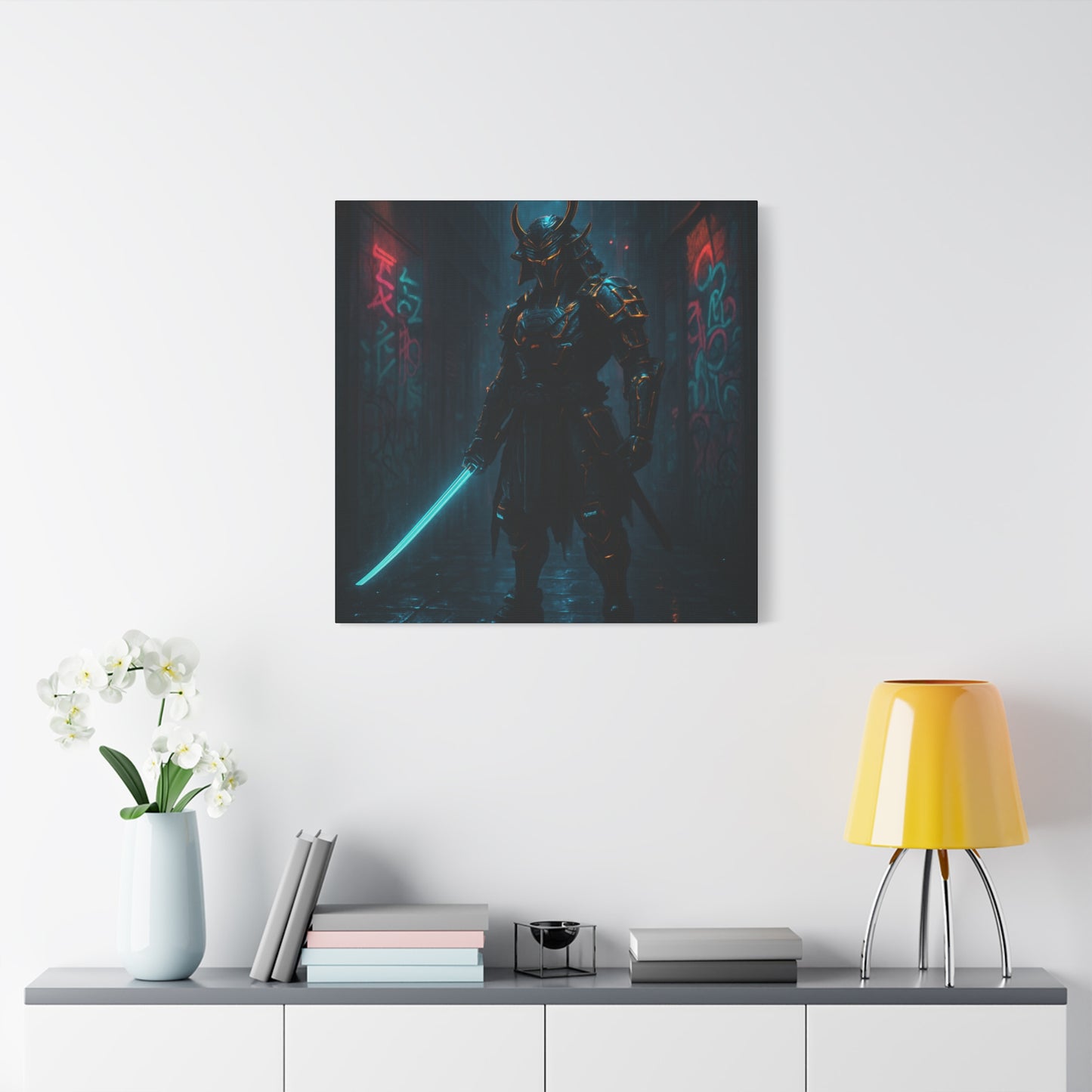 Cyber Samurai Warrior Matte Canvas