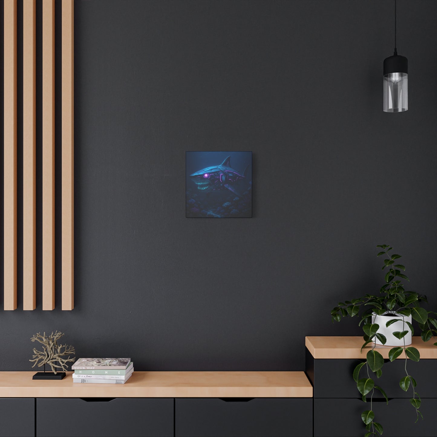 Cyber Shark Abyss Matte Canvas