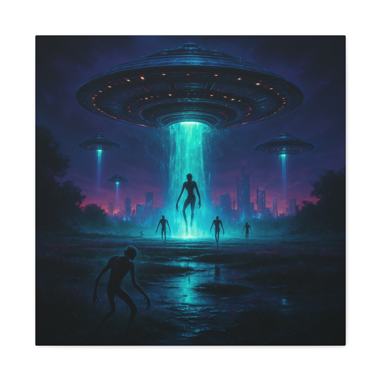 Alien Abduction Matte Canvas