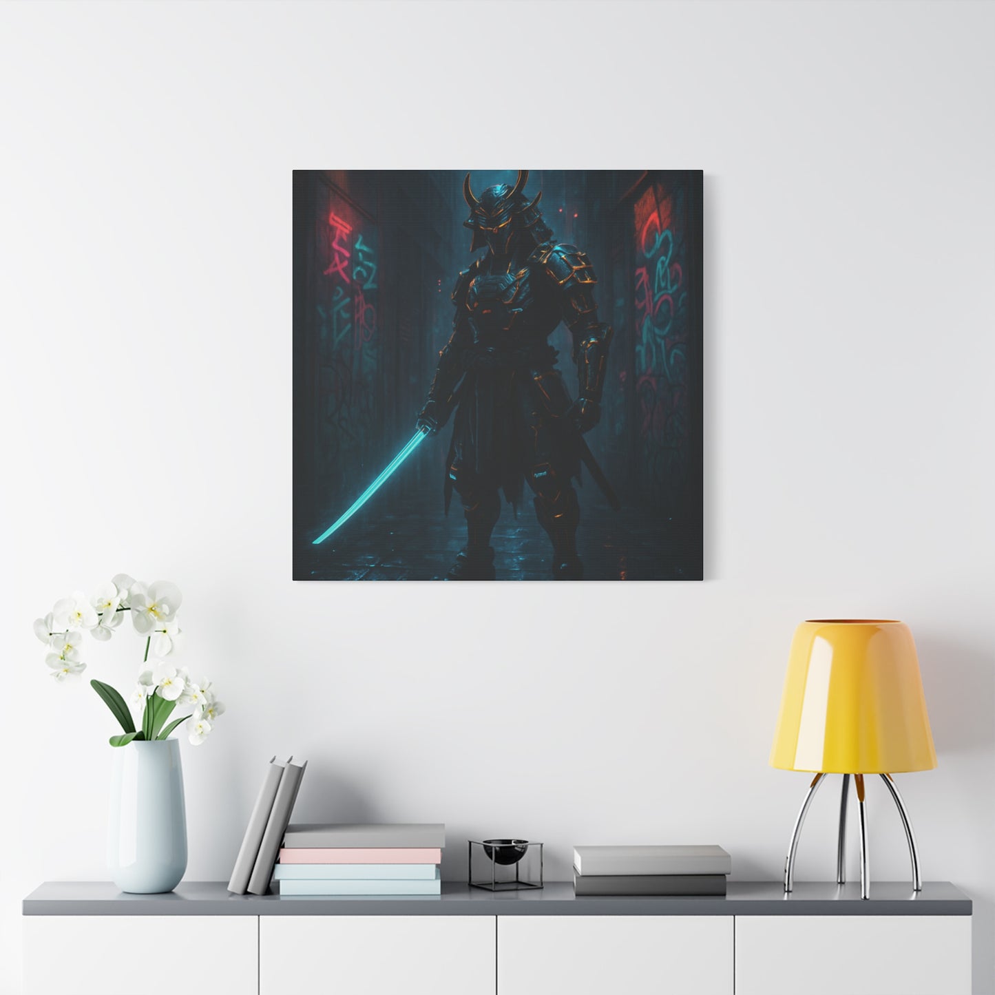 Cyber Samurai Warrior Matte Canvas