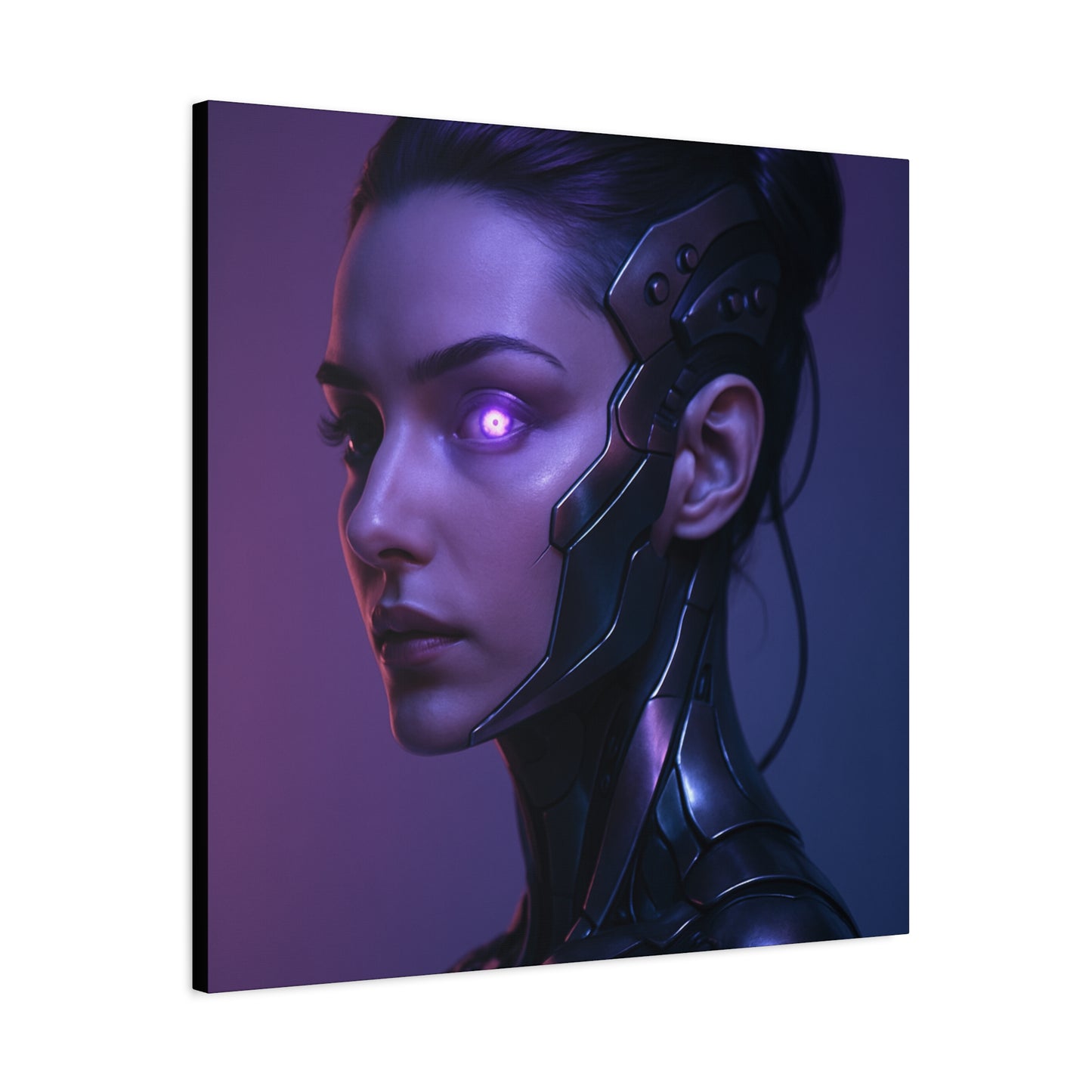Futuristic Female Cyborg Matte Canvas