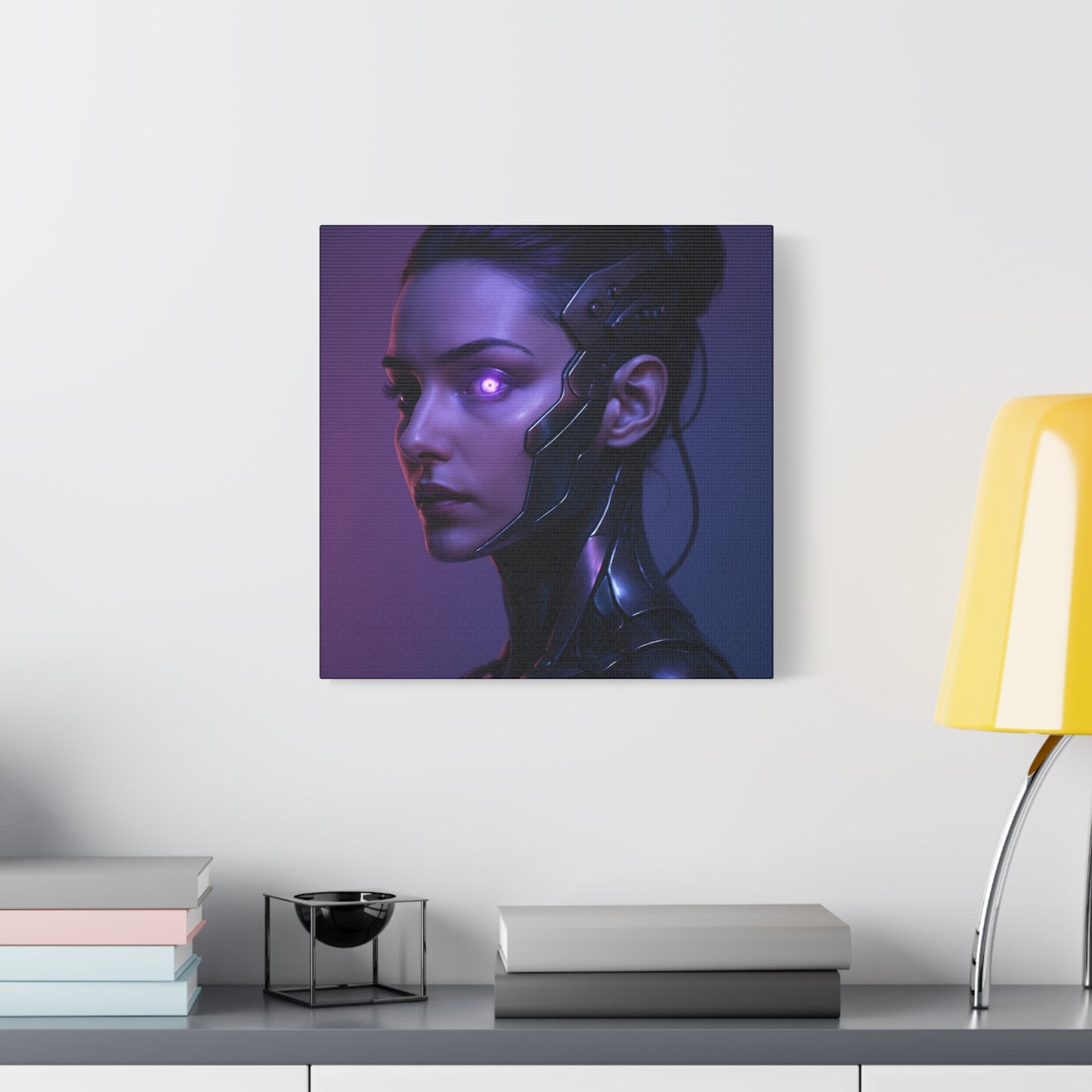 Futuristic Female Cyborg Matte Canvas