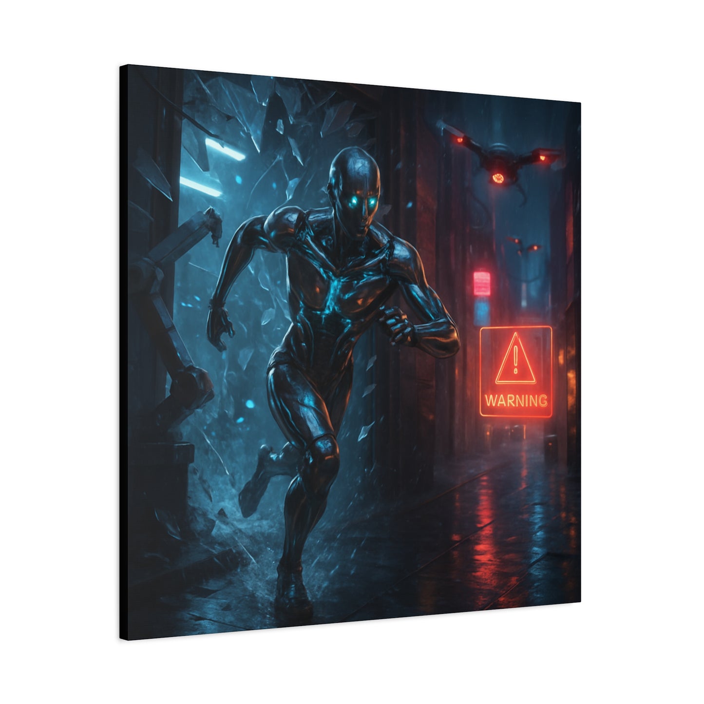 Neon Escape Futuristic Runner Matte Canvas