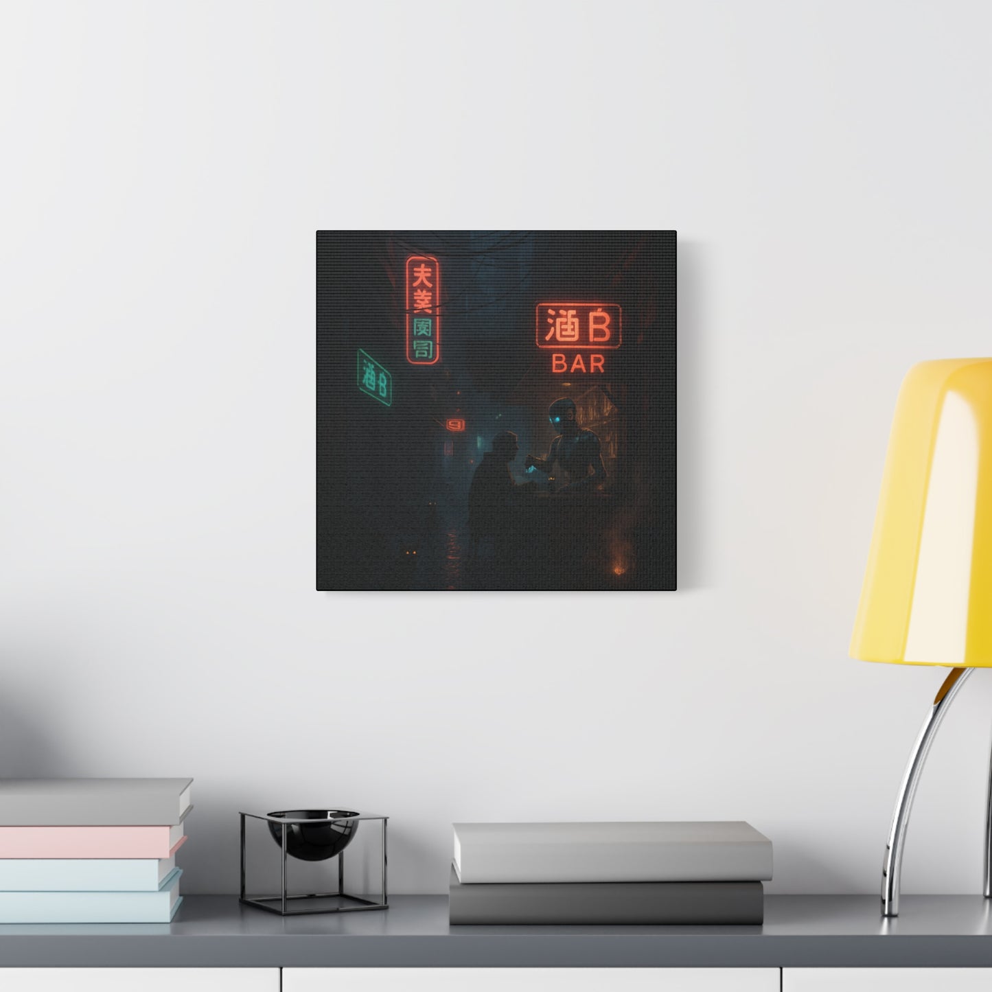 Neon Alley Bar Matte Canvas