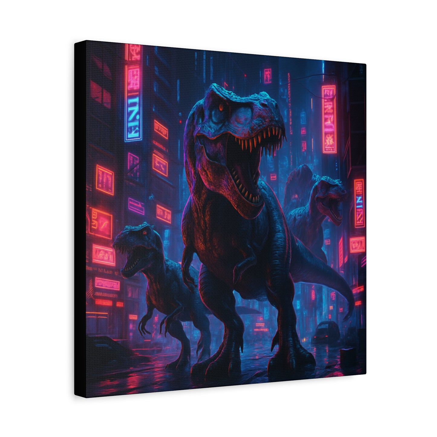 Cybercity Dinosaur Matte Canvas