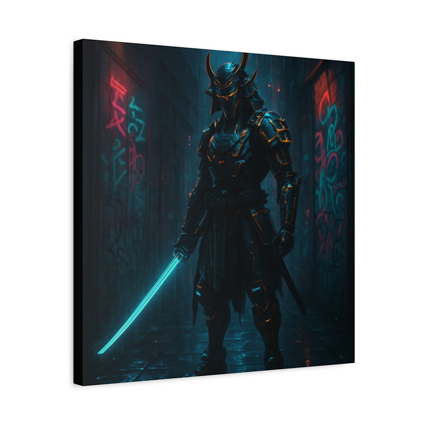 Cyber Samurai Warrior Matte Canvas