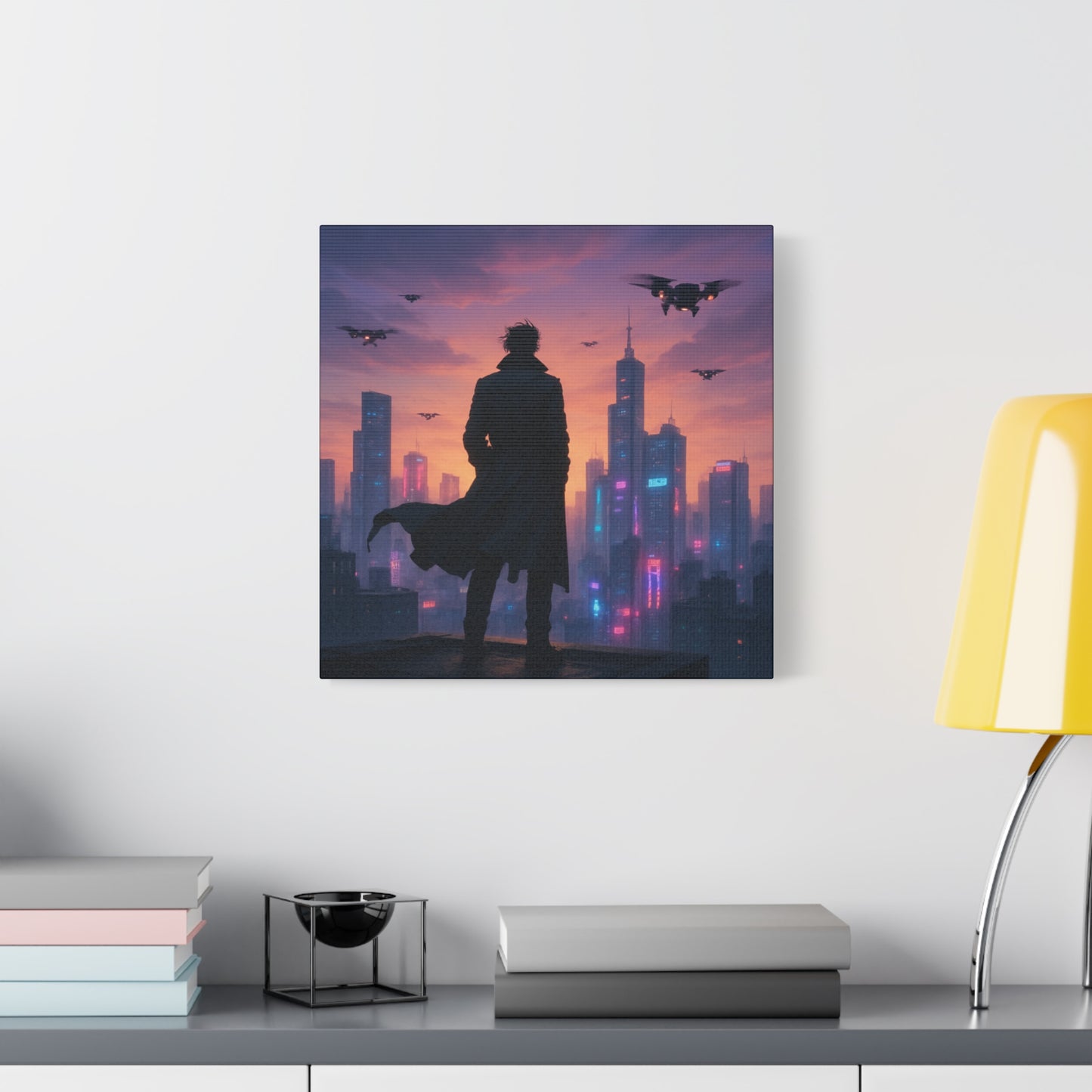 Future Skyline Sentinel Matte Canvas