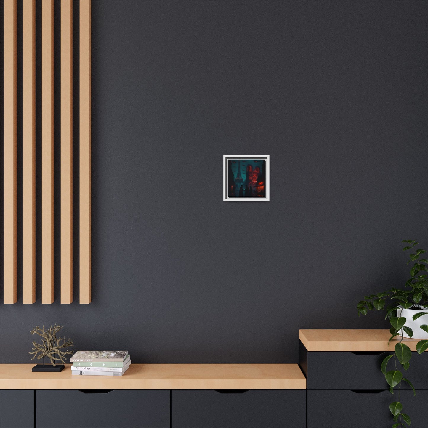 Neon Paris Dream Framed Matte Canvas