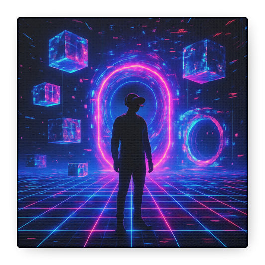 Neon-verse Portal Matte Canvas