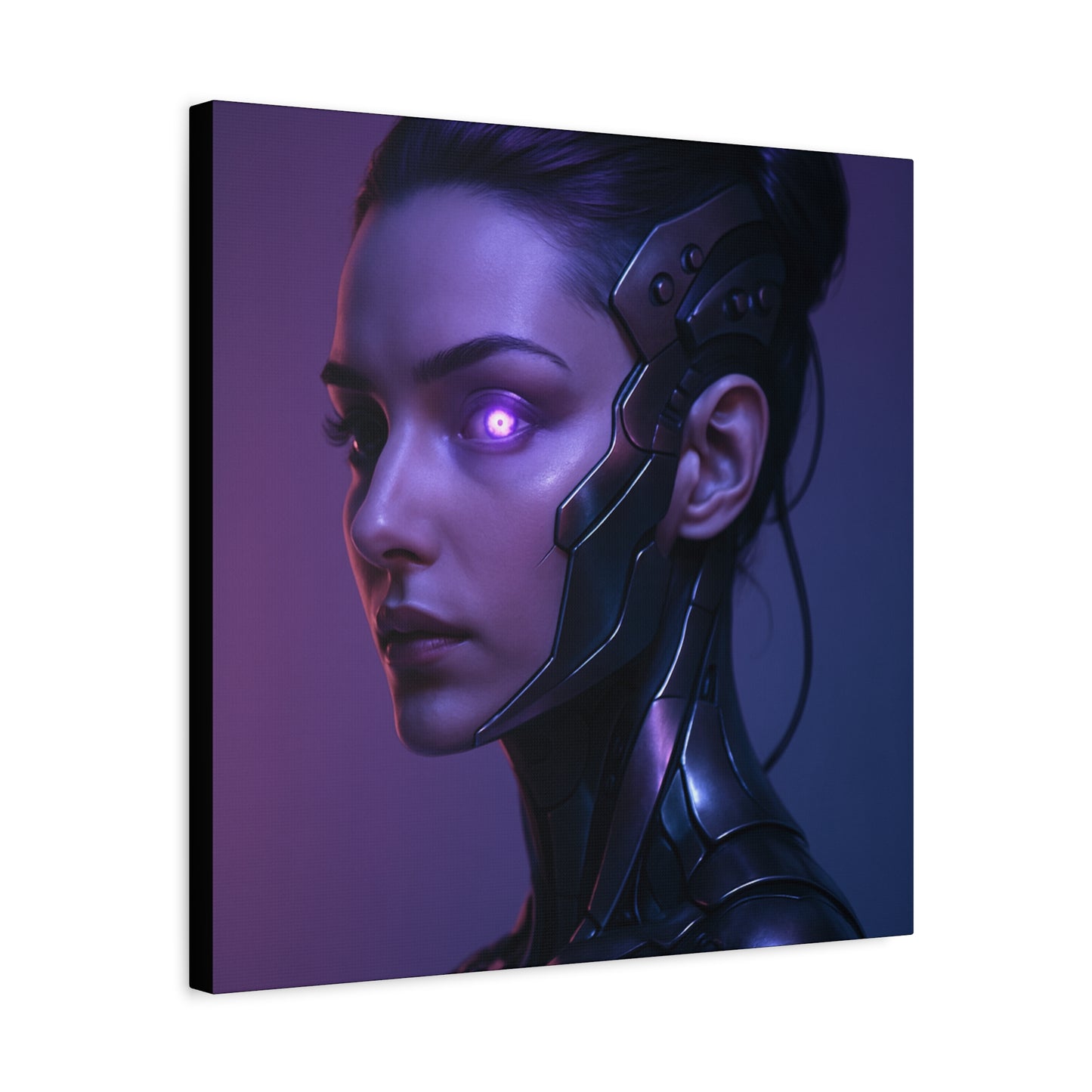 Futuristic Female Cyborg Matte Canvas