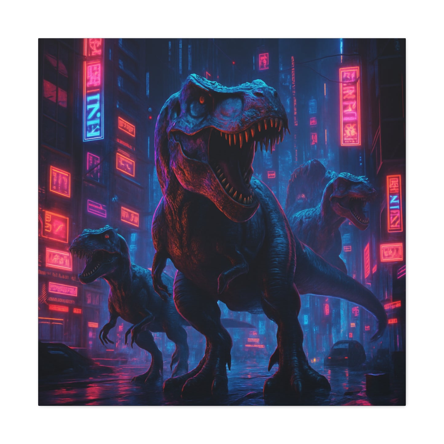 Cybercity Dinosaur Matte Canvas