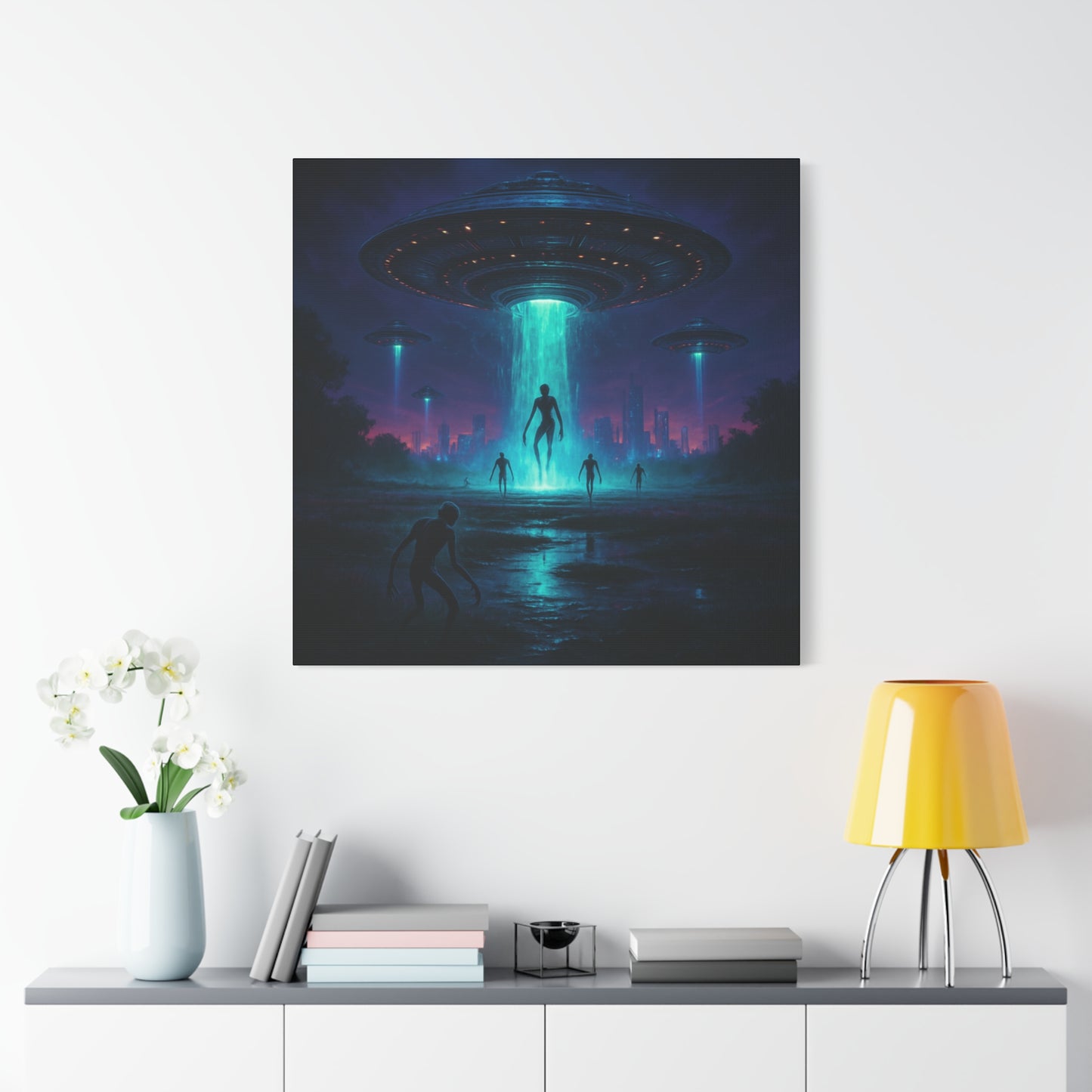 Alien Abduction Matte Canvas