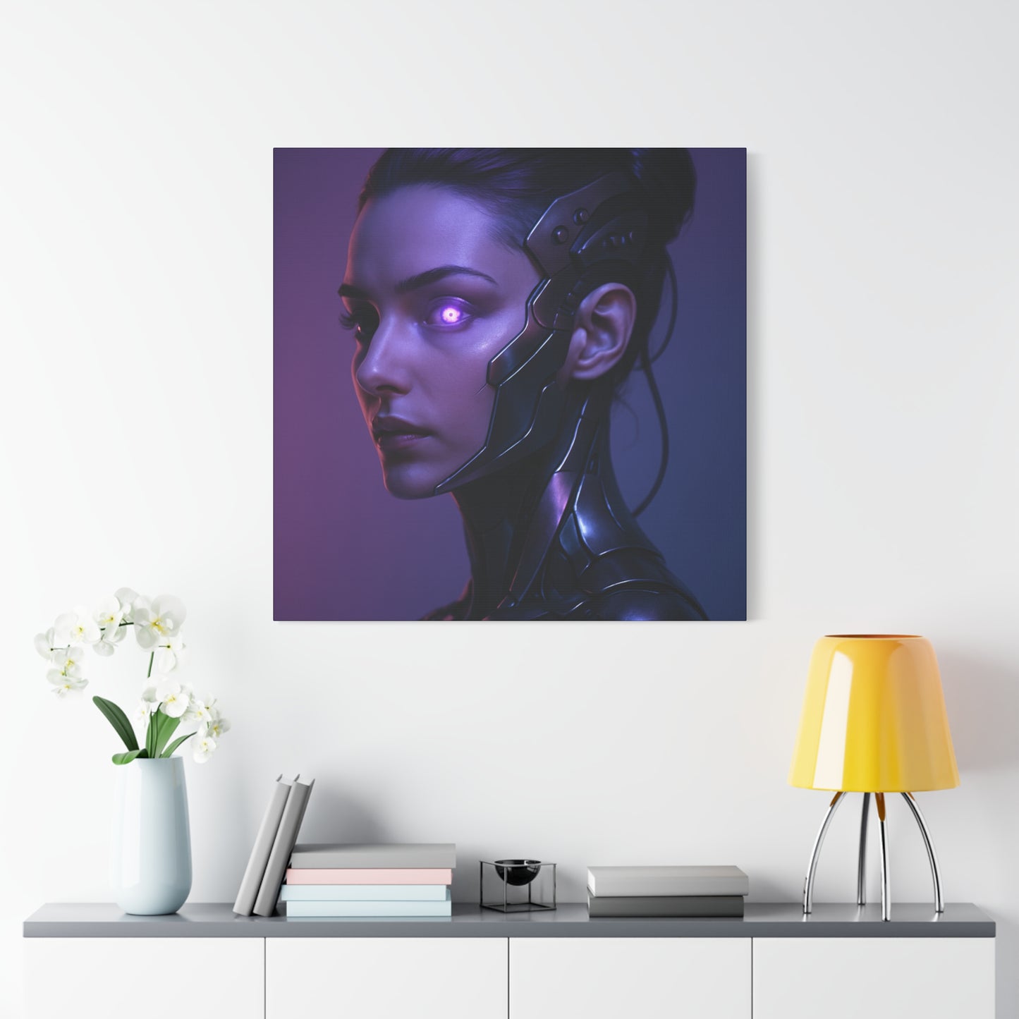 Futuristic Female Cyborg Matte Canvas