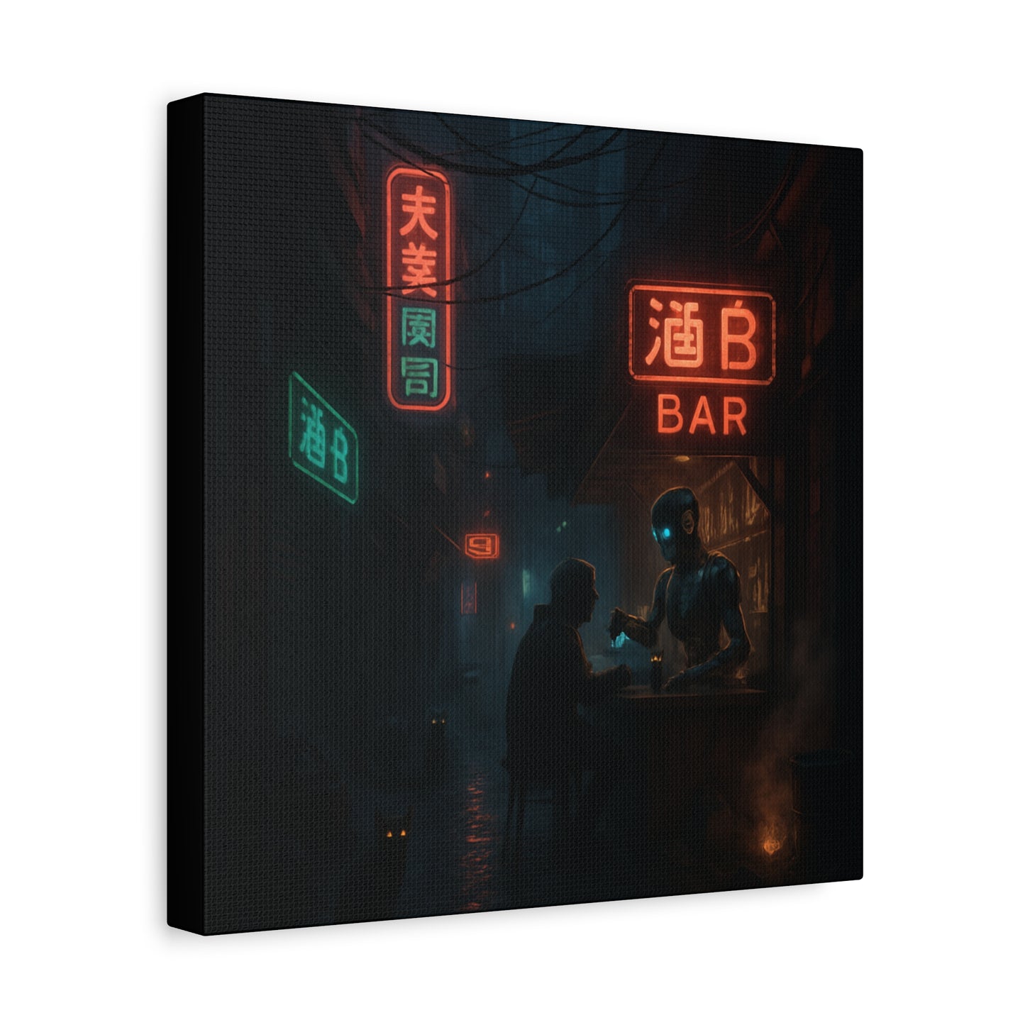 Neon Alley Bar Matte Canvas
