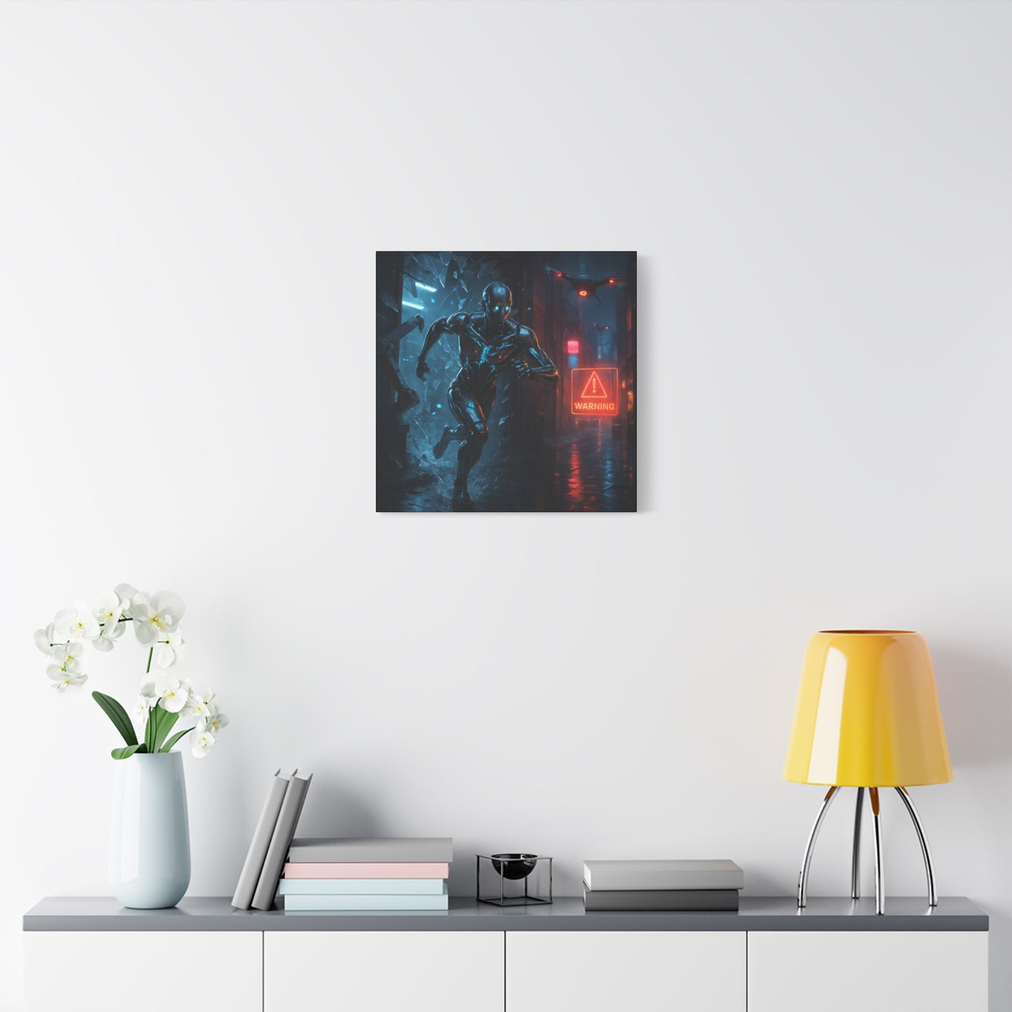 Neon Escape Futuristic Runner Matte Canvas