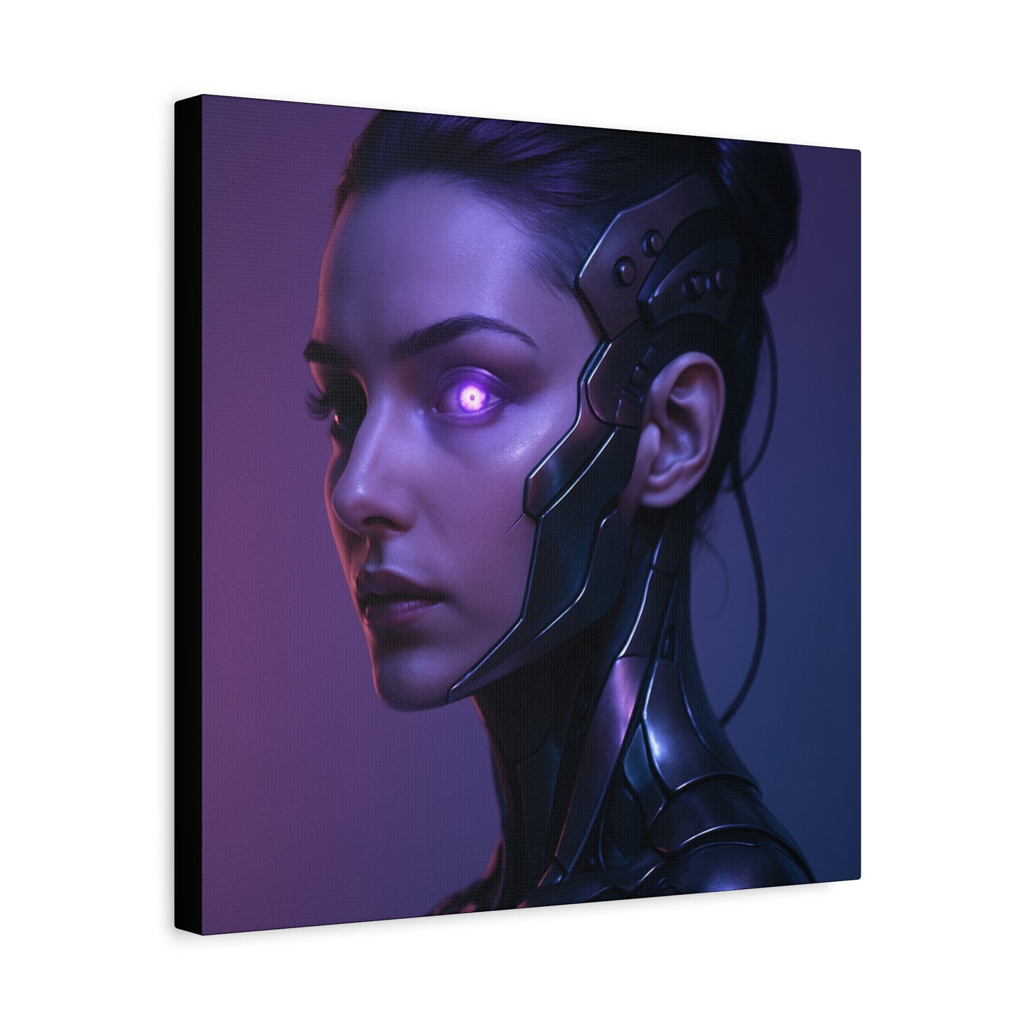 Futuristic Female Cyborg Matte Canvas