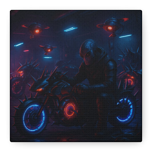 Alien Biker Matte Canvas