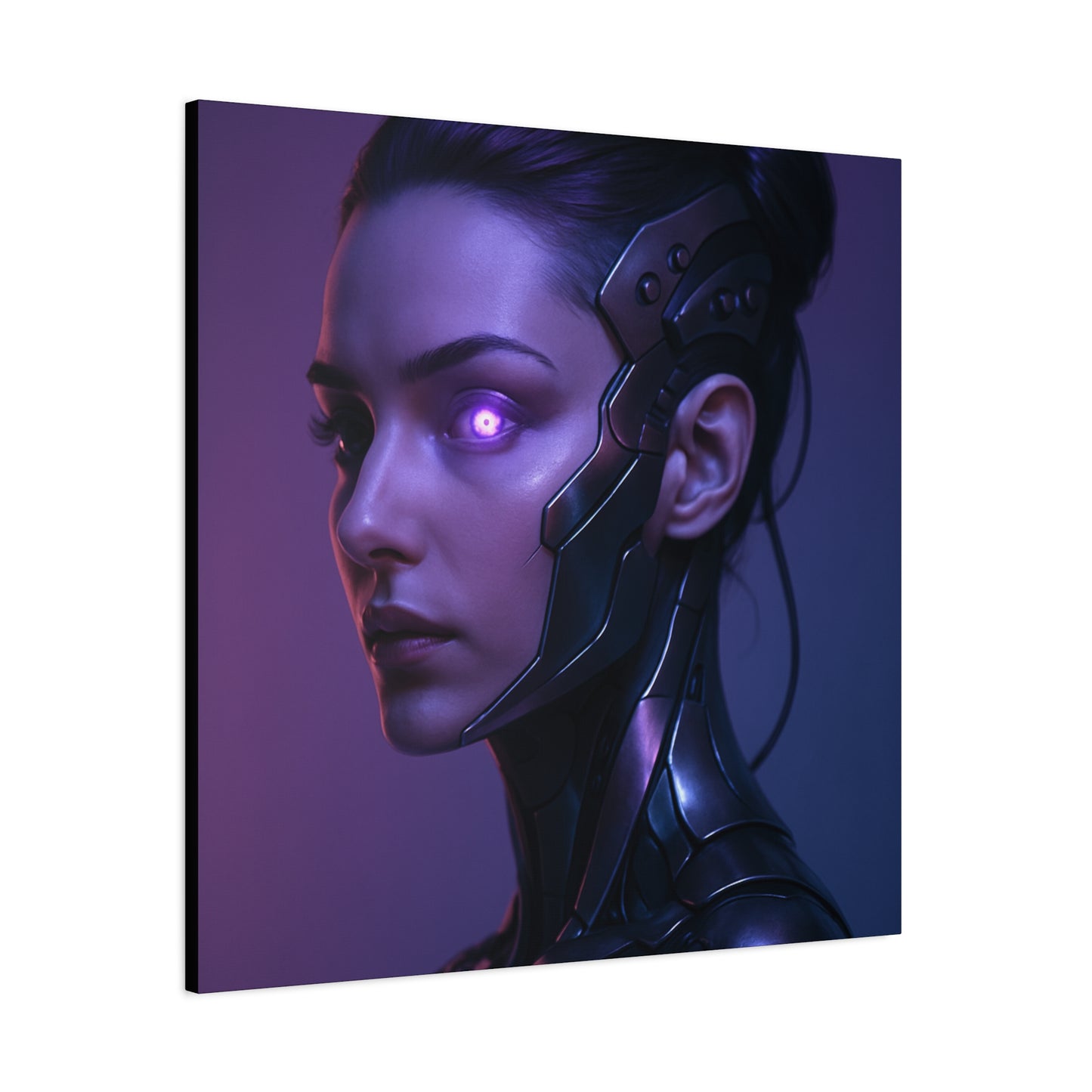 Futuristic Female Cyborg Matte Canvas