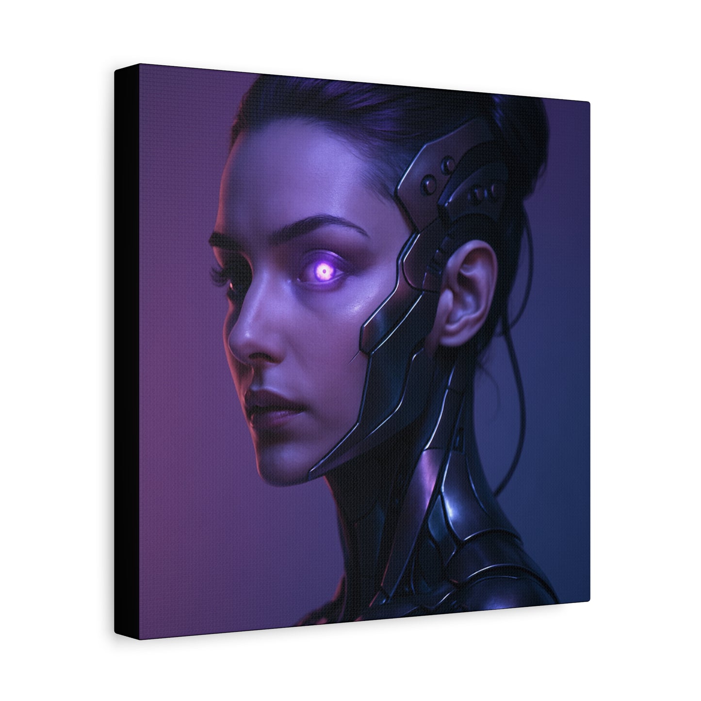 Futuristic Female Cyborg Matte Canvas