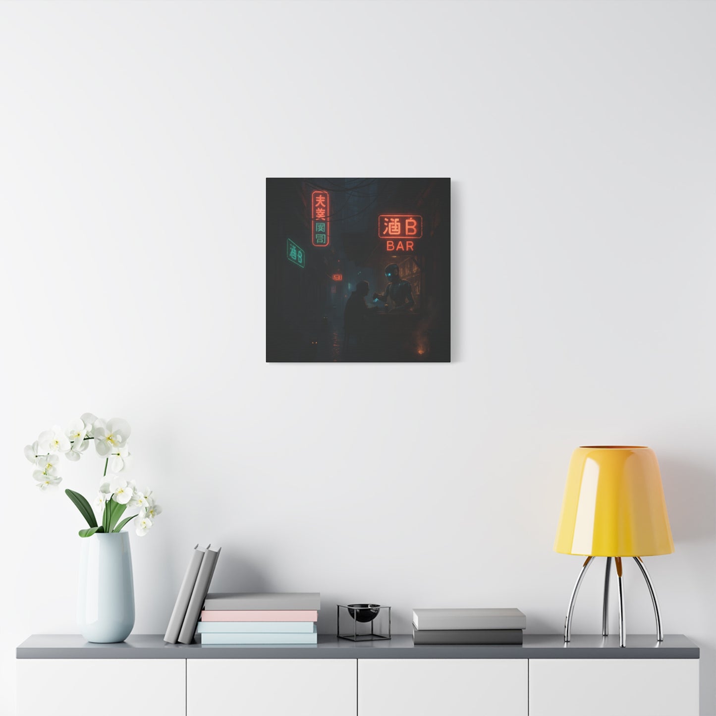 Neon Alley Bar Matte Canvas