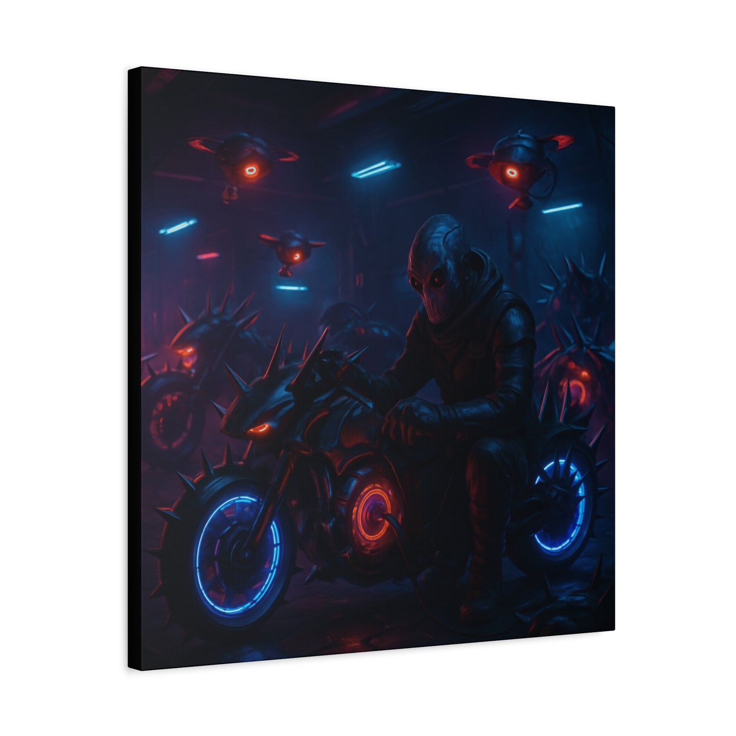 Alien Biker Matte Canvas