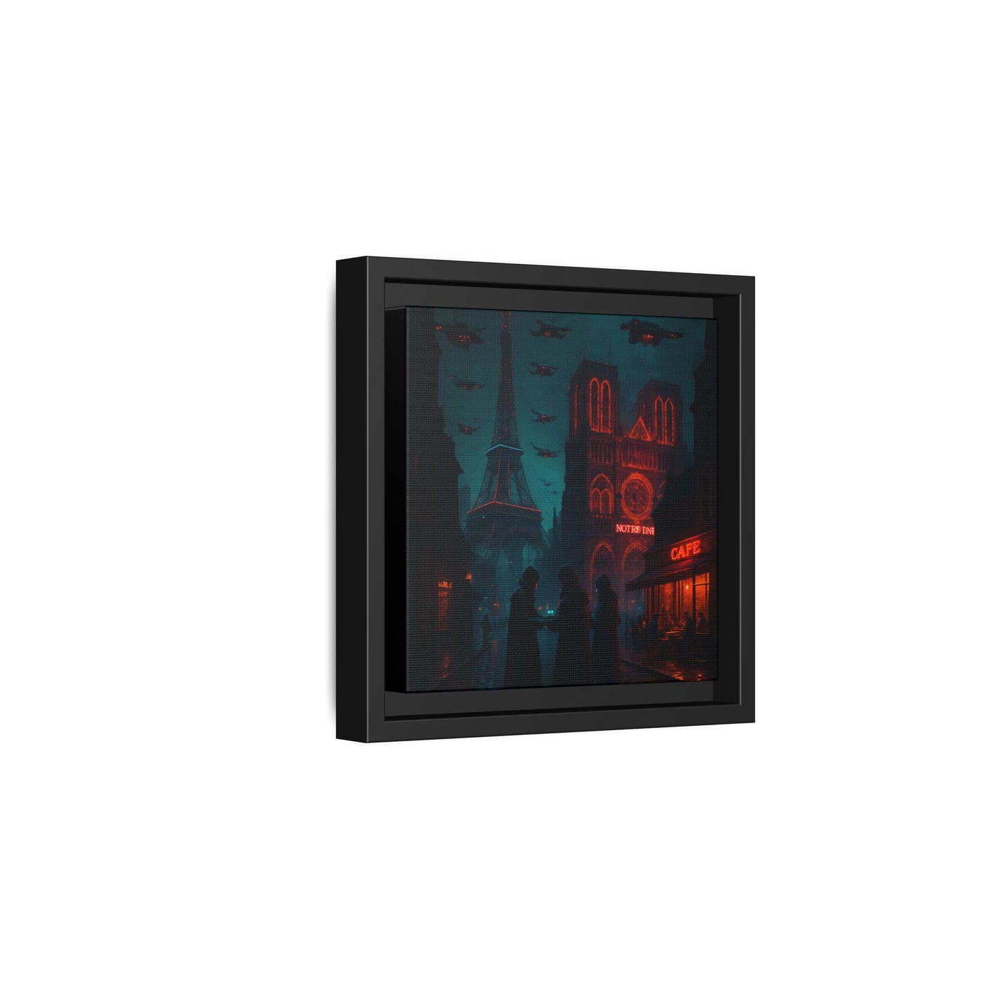 Neon Paris Dream Framed Matte Canvas