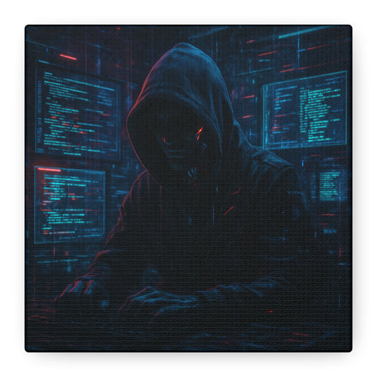Sci-fi Hacker Lair Matte Canvas
