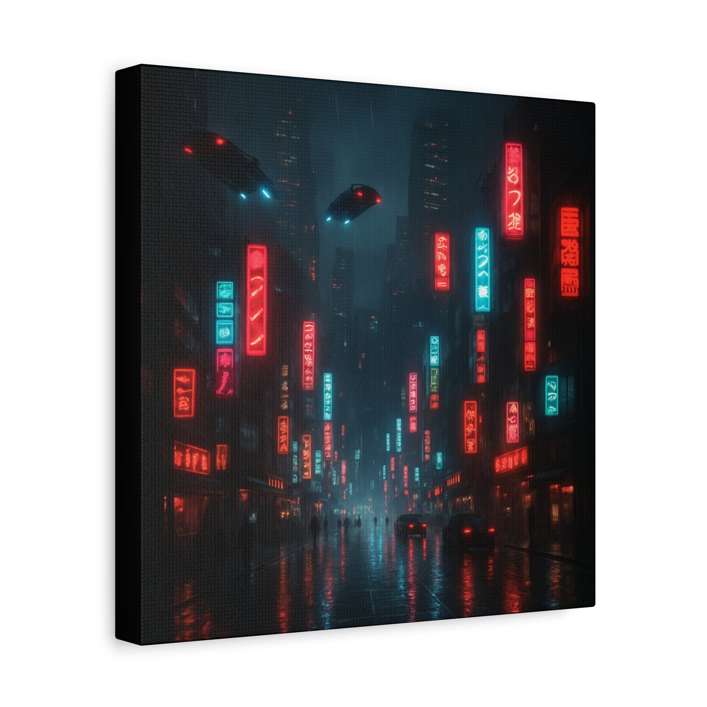 Neon City Street Matte Canvas