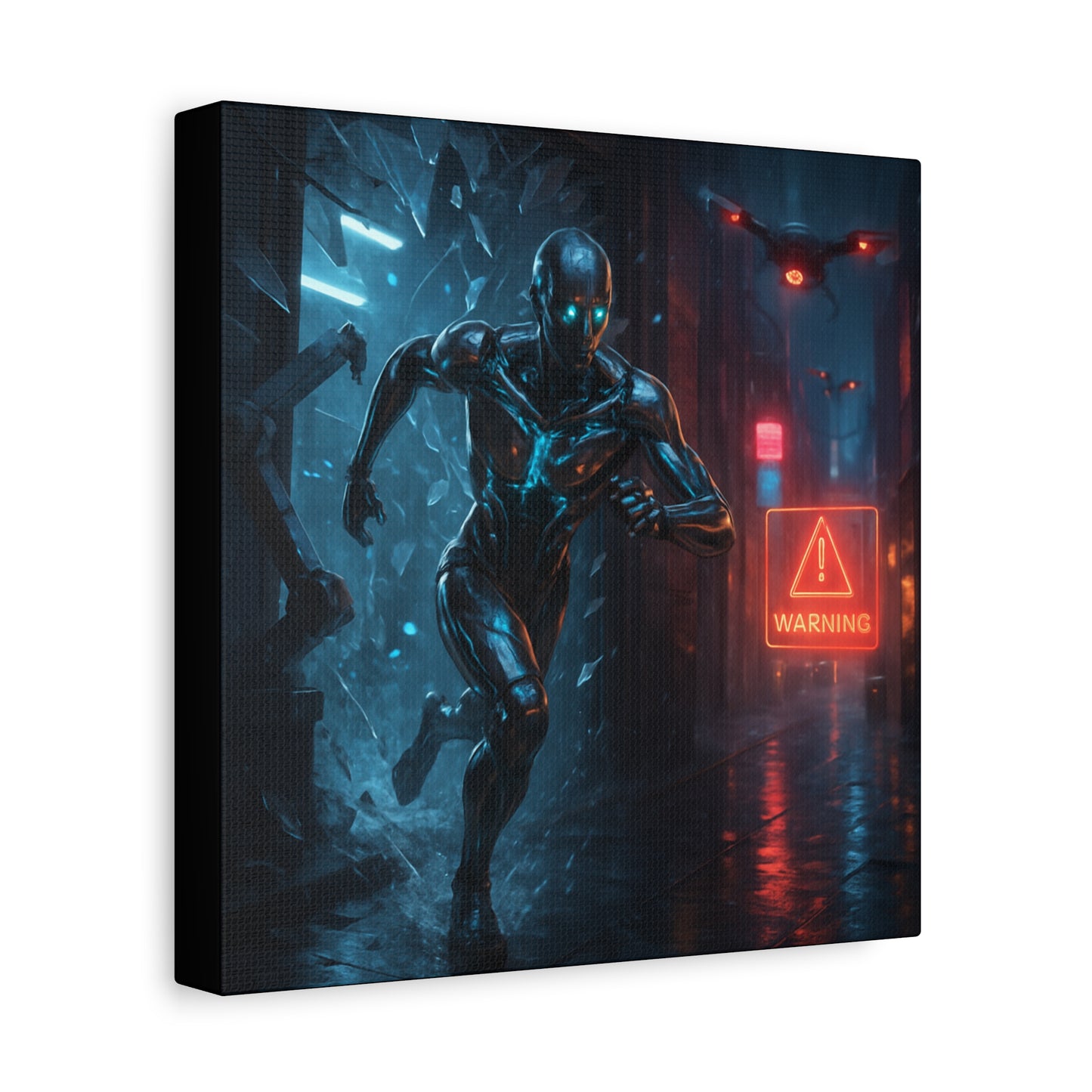 Neon Escape Futuristic Runner Matte Canvas