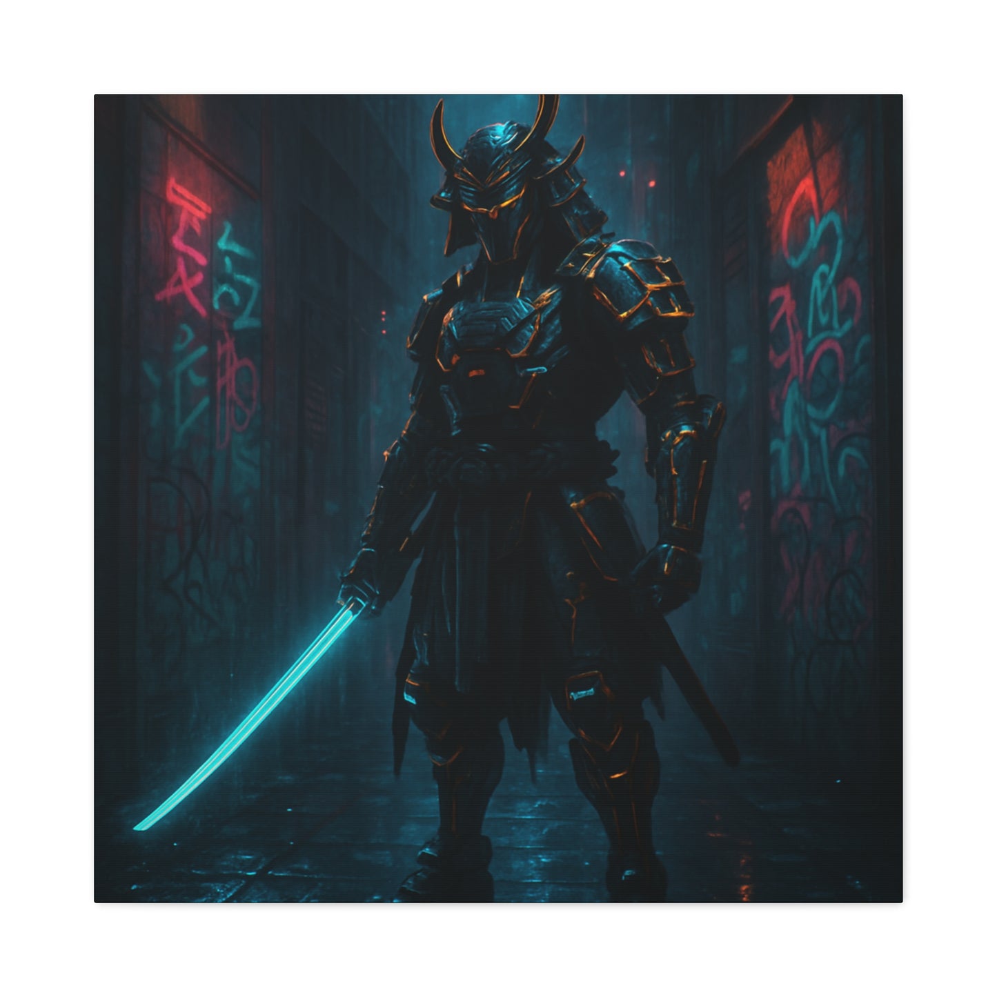Cyber Samurai Warrior Matte Canvas