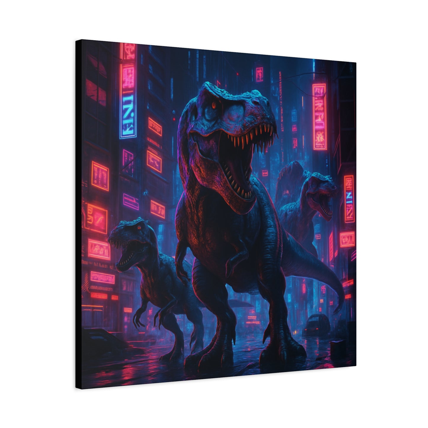 Cybercity Dinosaur Matte Canvas