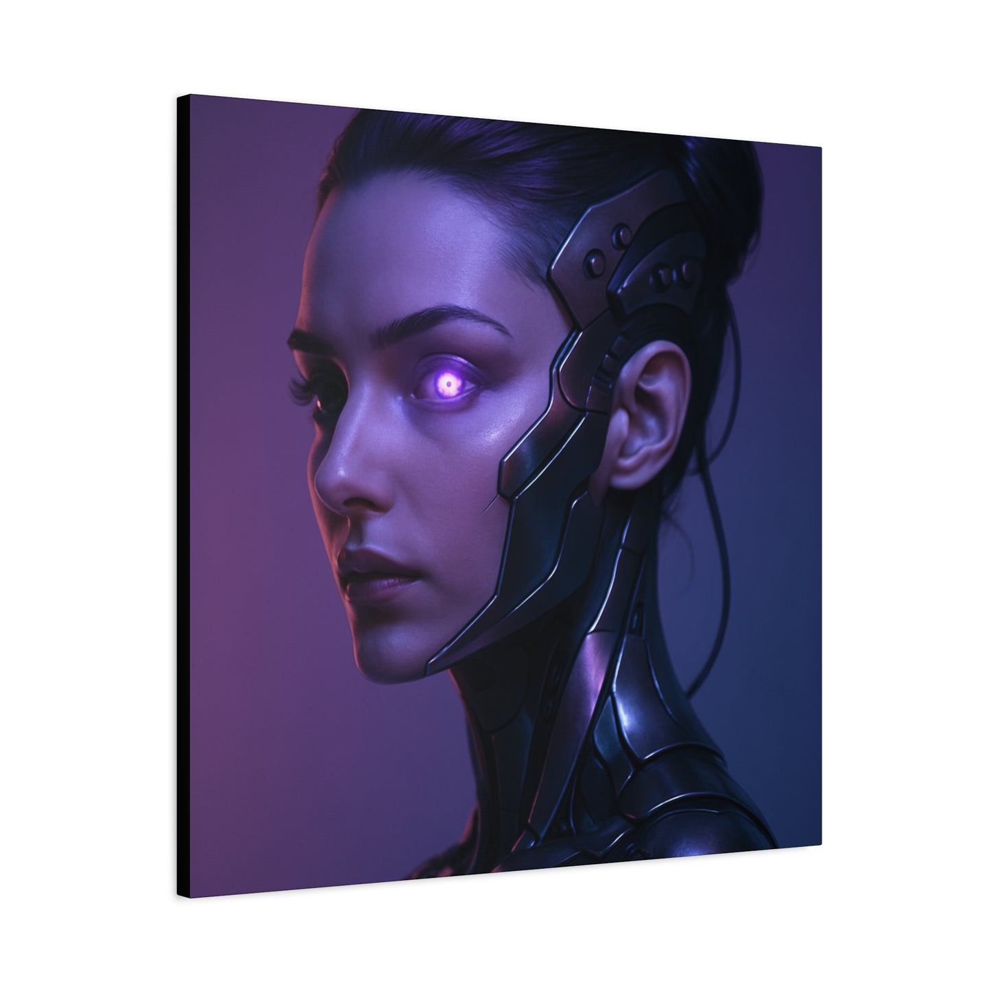 Futuristic Female Cyborg Matte Canvas
