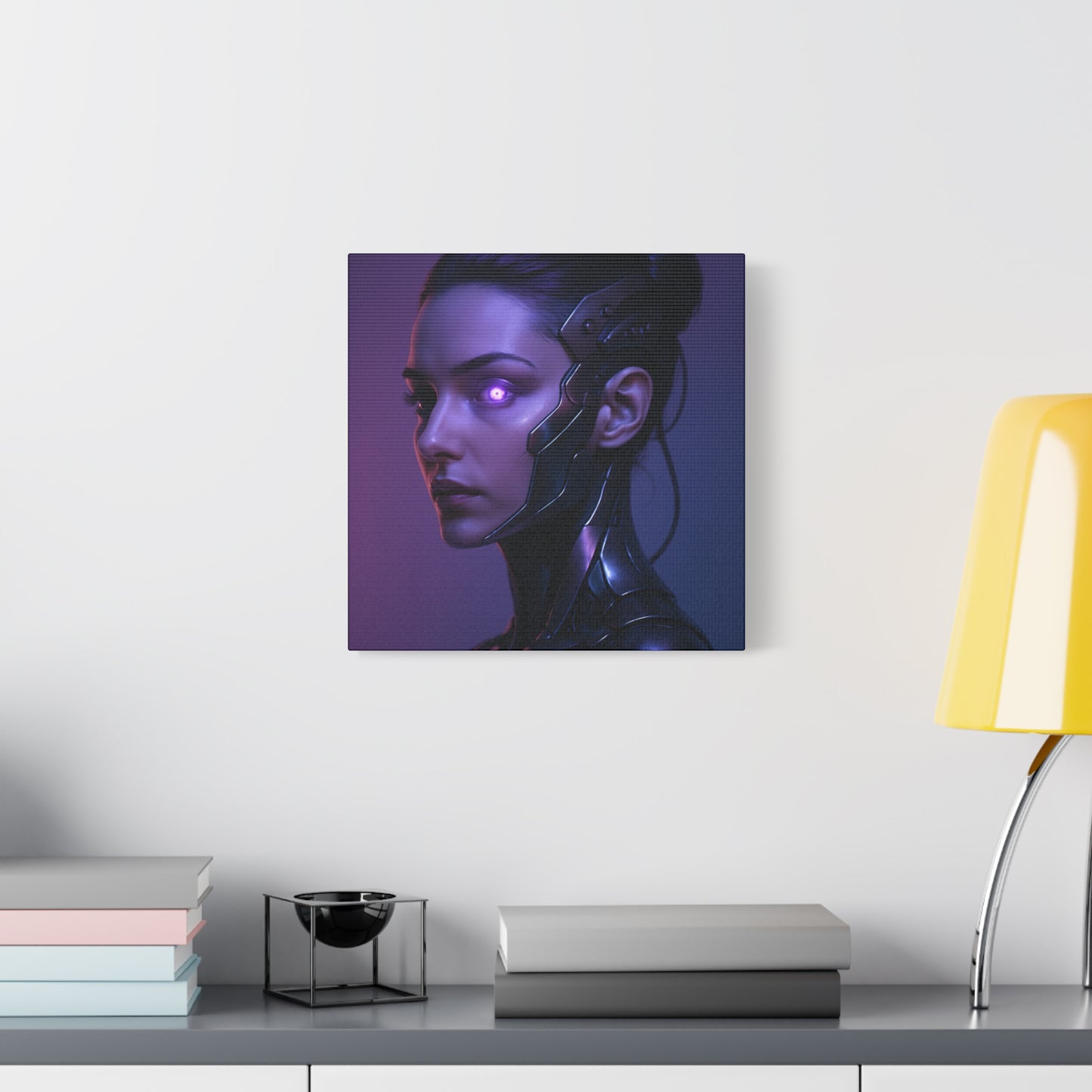 Futuristic Female Cyborg Matte Canvas
