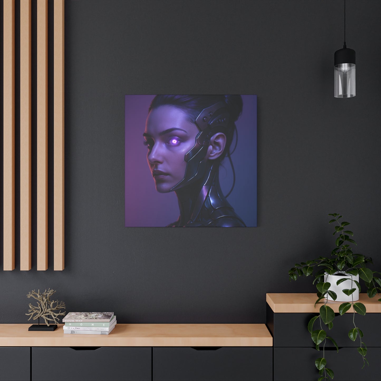 Futuristic Female Cyborg Matte Canvas