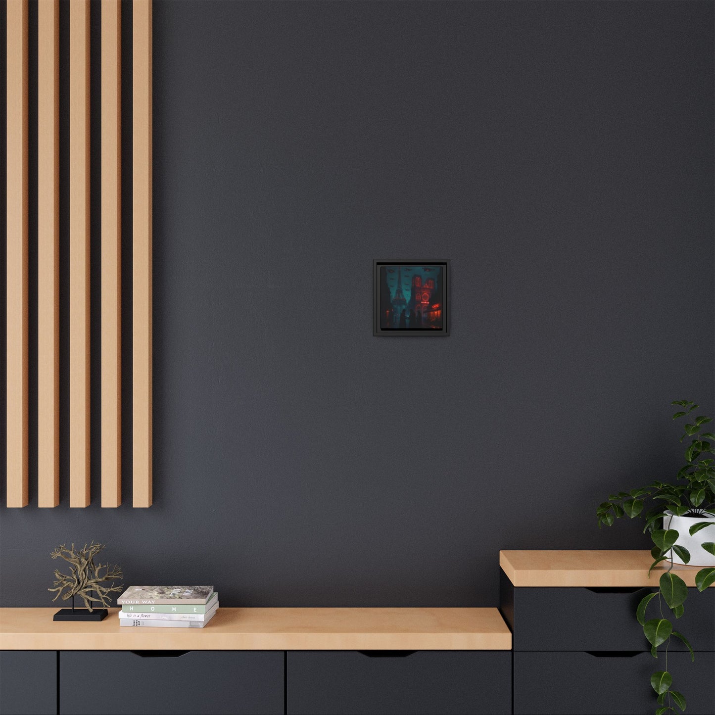 Neon Paris Dream Framed Matte Canvas