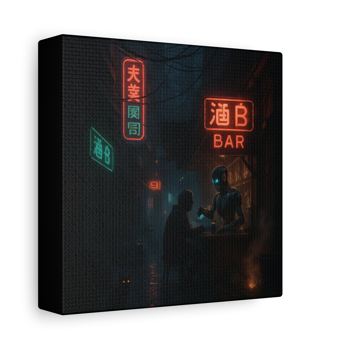 Neon Alley Bar Matte Canvas