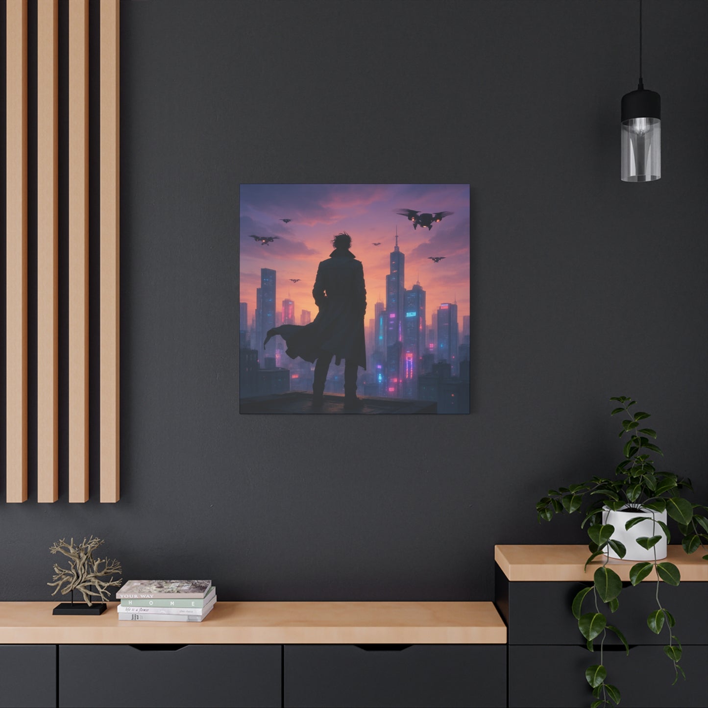 Future Skyline Sentinel Matte Canvas
