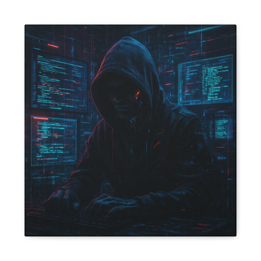 Sci-fi Hacker Lair Matte Canvas