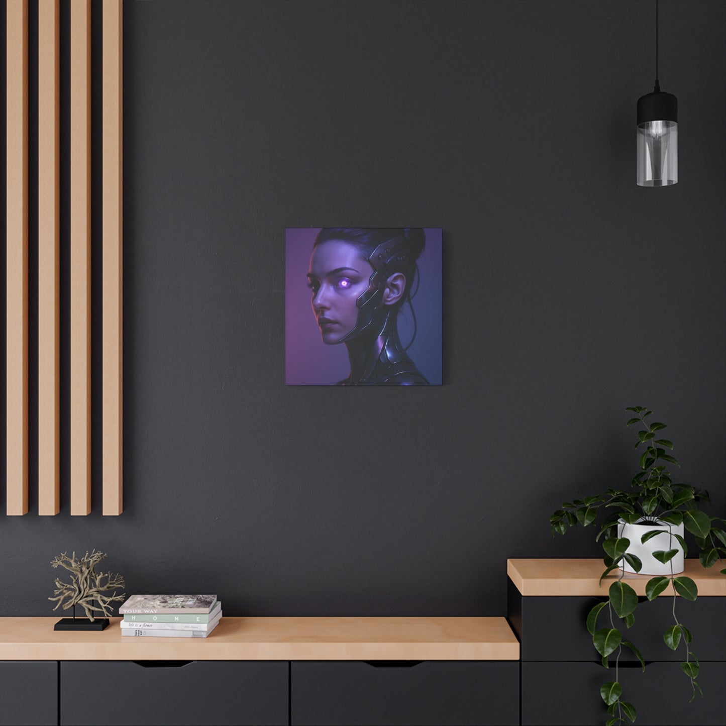 Futuristic Female Cyborg Matte Canvas
